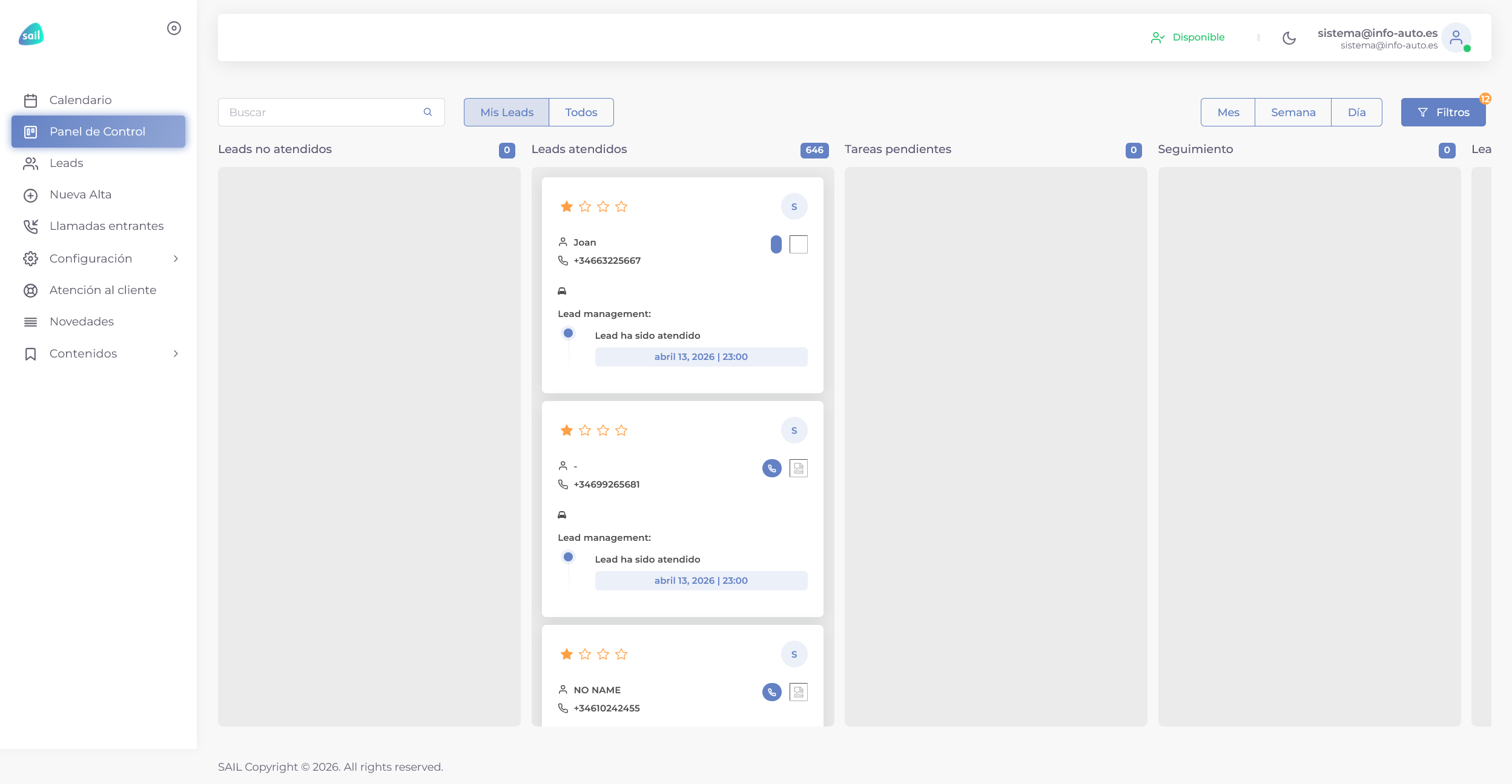 SAIL — Smart AI Leads: CRM para Concesionarios de Automoción screenshot 1